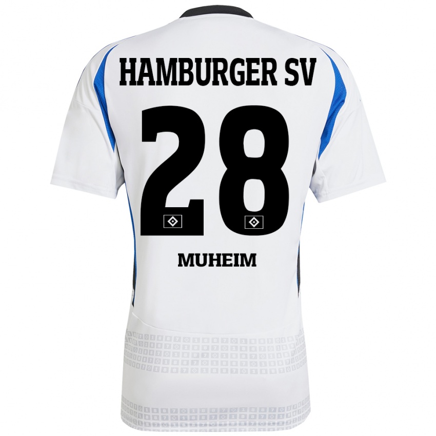 Dames Miro Muheim #28 Wit Blauw Thuisshirt Thuistenue 2024/25 T-Shirt