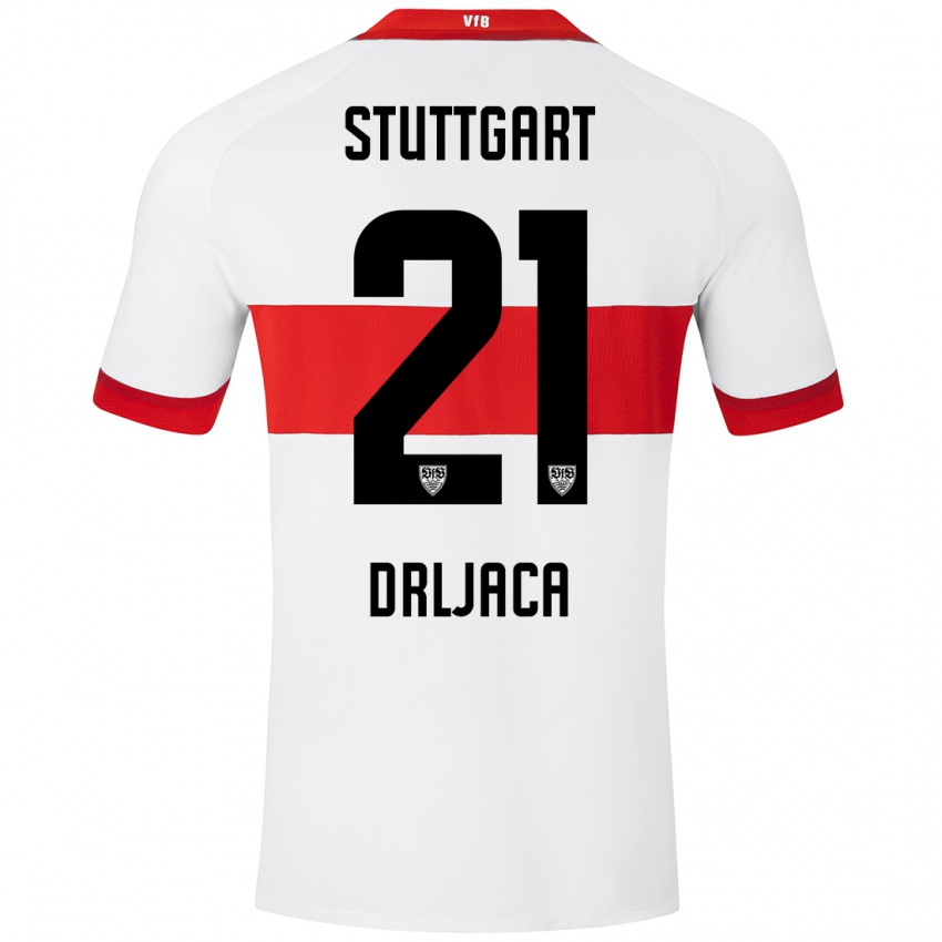 Dames Stefan Drljaca #21 Wit Rood Thuisshirt Thuistenue 2024/25 T-Shirt