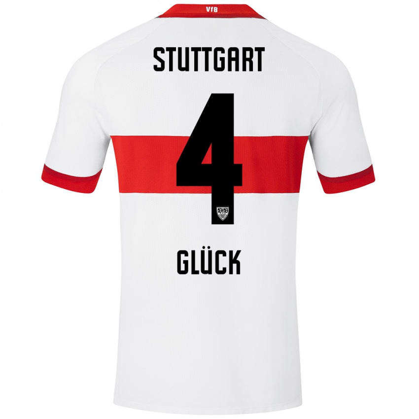 Dames Michael Glück #4 Wit Rood Thuisshirt Thuistenue 2024/25 T-Shirt