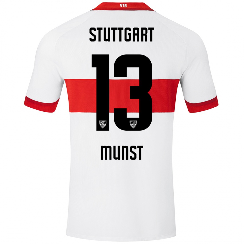 Dames Leonhard Münst #13 Wit Rood Thuisshirt Thuistenue 2024/25 T-Shirt