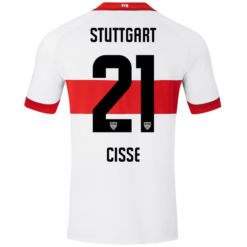 Dames Moussa Cissé #21 Wit Rood Thuisshirt Thuistenue 2024/25 T-Shirt