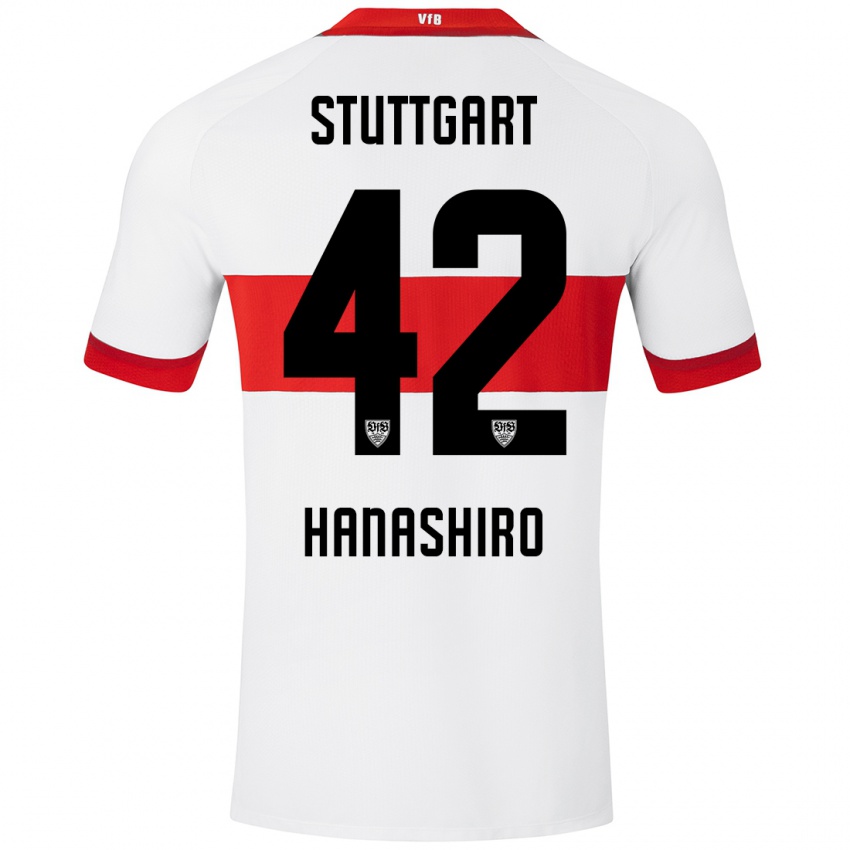 Dames Rinto Hanashiro #42 Wit Rood Thuisshirt Thuistenue 2024/25 T-Shirt