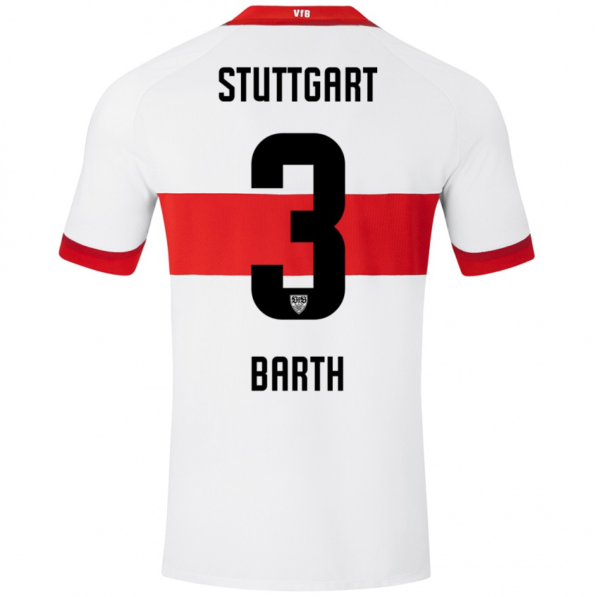 Dames Lara Barth #3 Wit Rood Thuisshirt Thuistenue 2024/25 T-Shirt