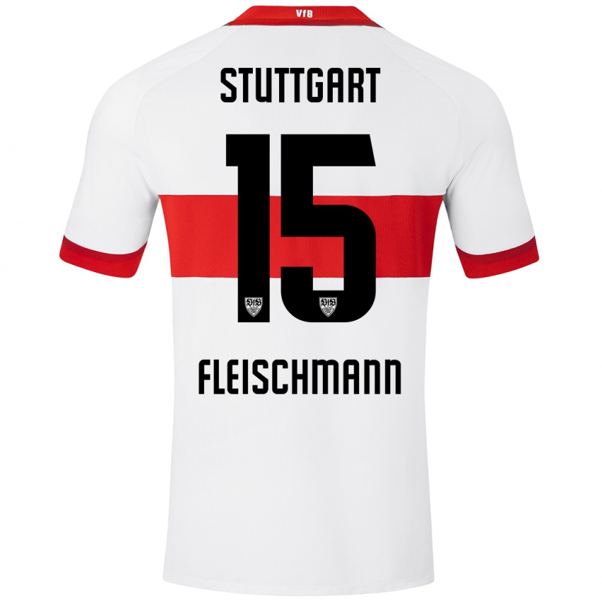 Dames Svea Fleischmann #15 Wit Rood Thuisshirt Thuistenue 2024/25 T-Shirt