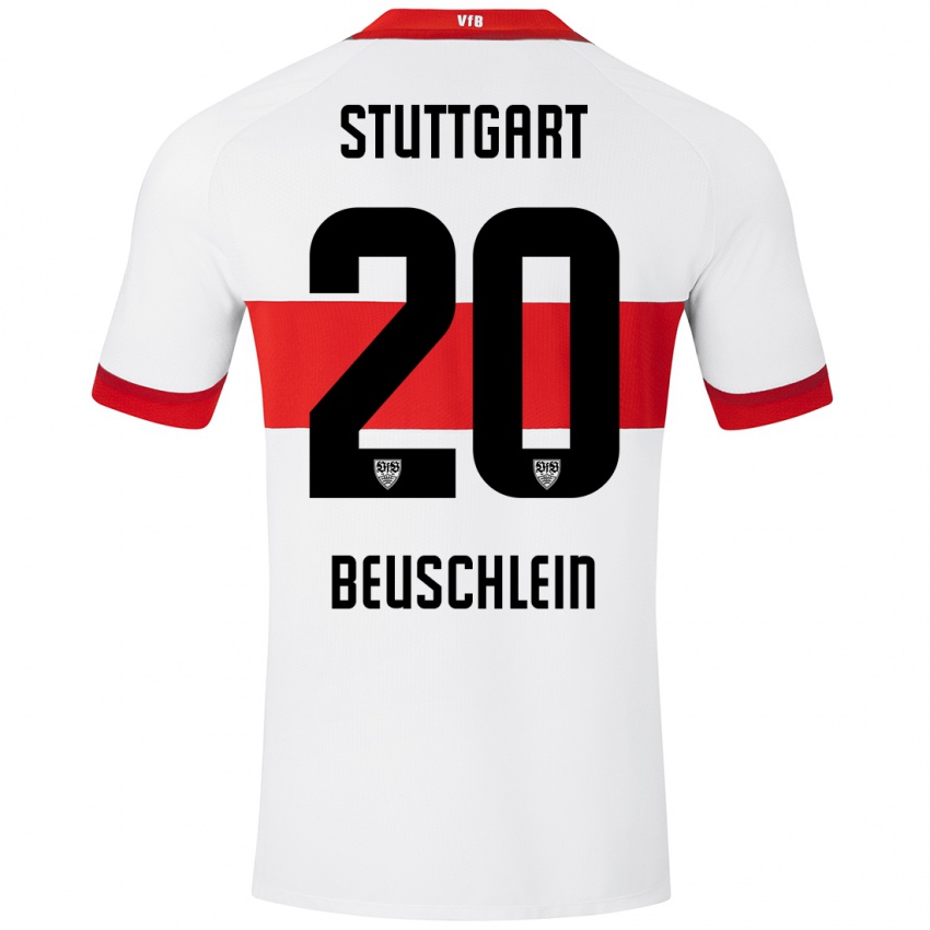 Dames Jana Beuschlein #20 Wit Rood Thuisshirt Thuistenue 2024/25 T-Shirt