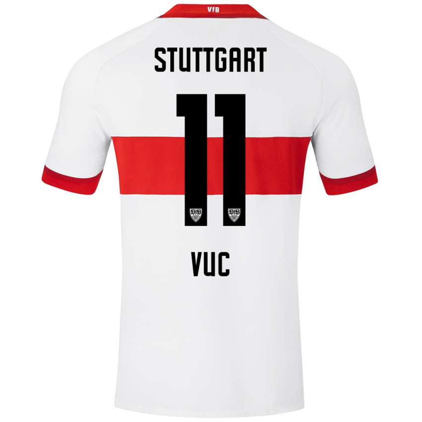 Dames Patrick Vuc #11 Wit Rood Thuisshirt Thuistenue 2024/25 T-Shirt