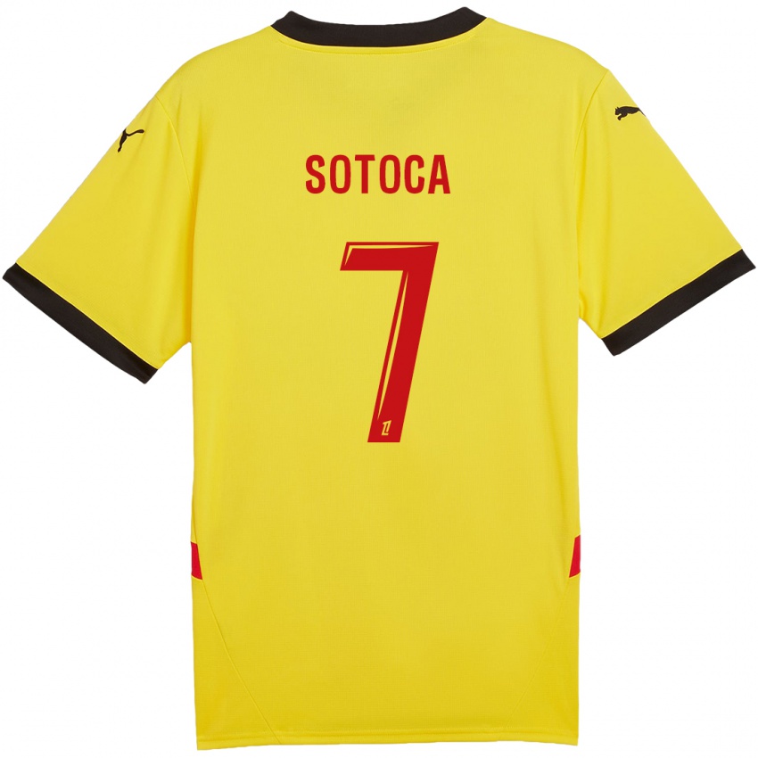 Dames Florian Sotoca #7 Geel Rood Thuisshirt Thuistenue 2024/25 T-Shirt