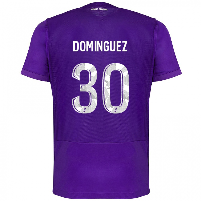 Dames Álex Domínguez #30 Paars Wit Thuisshirt Thuistenue 2024/25 T-Shirt