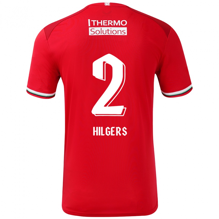 Dames Mees Hilgers #2 Rood Wit Thuisshirt Thuistenue 2024/25 T-Shirt