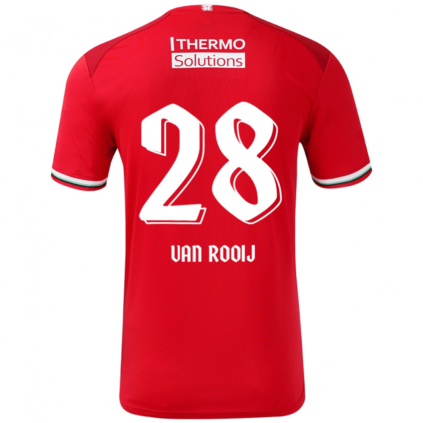 Dames Bart Van Rooij #28 Rood Wit Thuisshirt Thuistenue 2024/25 T-Shirt