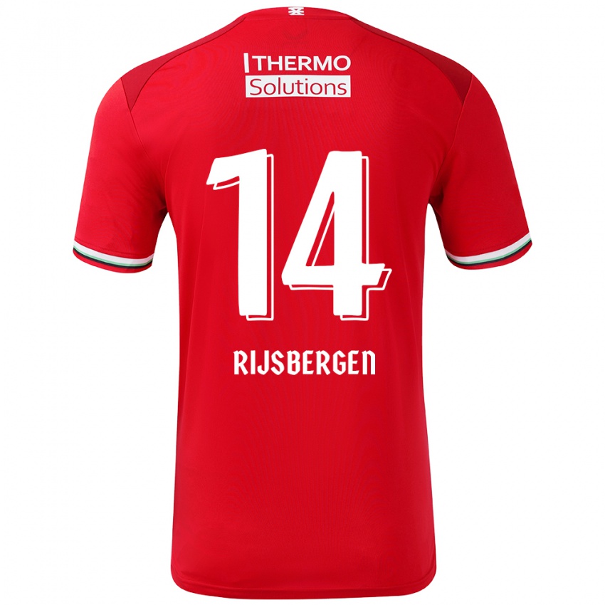 Dames Liz Rijsbergen #14 Rood Wit Thuisshirt Thuistenue 2024/25 T-Shirt