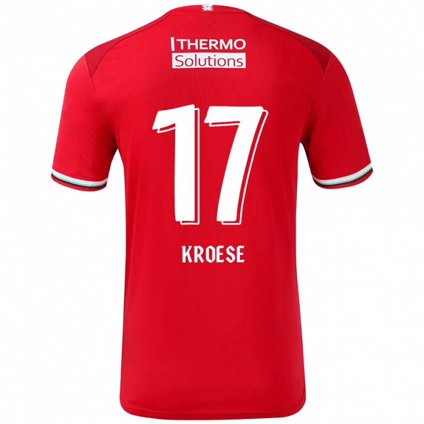 Dames Fieke Kroese #17 Rood Wit Thuisshirt Thuistenue 2024/25 T-Shirt