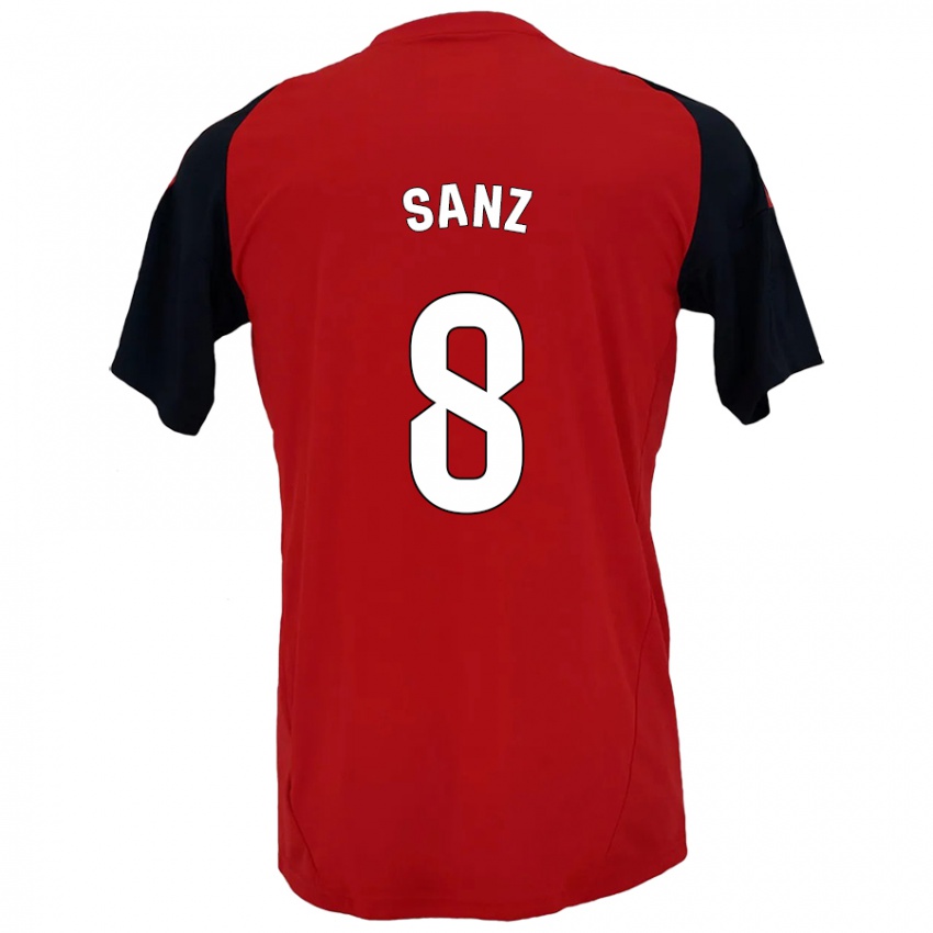 Dames Álvaro Sanz #8 Rood Zwart Thuisshirt Thuistenue 2024/25 T-Shirt