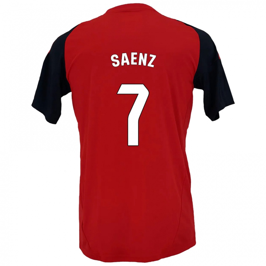 Dames Raúl Sáenz #7 Rood Zwart Thuisshirt Thuistenue 2024/25 T-Shirt