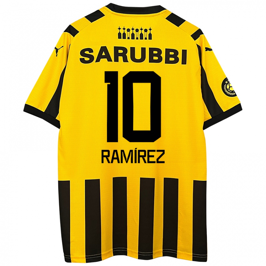 Dames Gastón Ramírez #10 Geel Zwart Thuisshirt Thuistenue 2024/25 T-Shirt