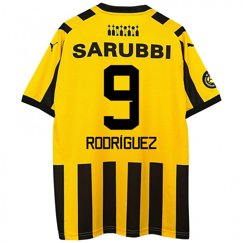 Dames Agustín Rodríguez #9 Geel Zwart Thuisshirt Thuistenue 2024/25 T-Shirt