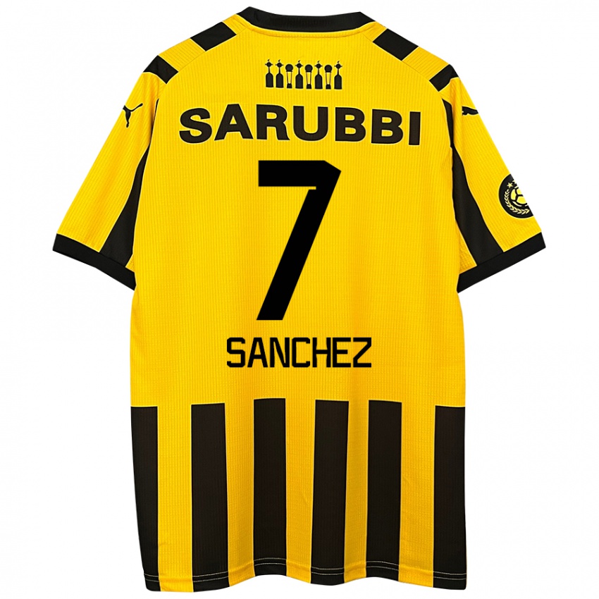 Dames Carlos Sánchez #7 Geel Zwart Thuisshirt Thuistenue 2024/25 T-Shirt