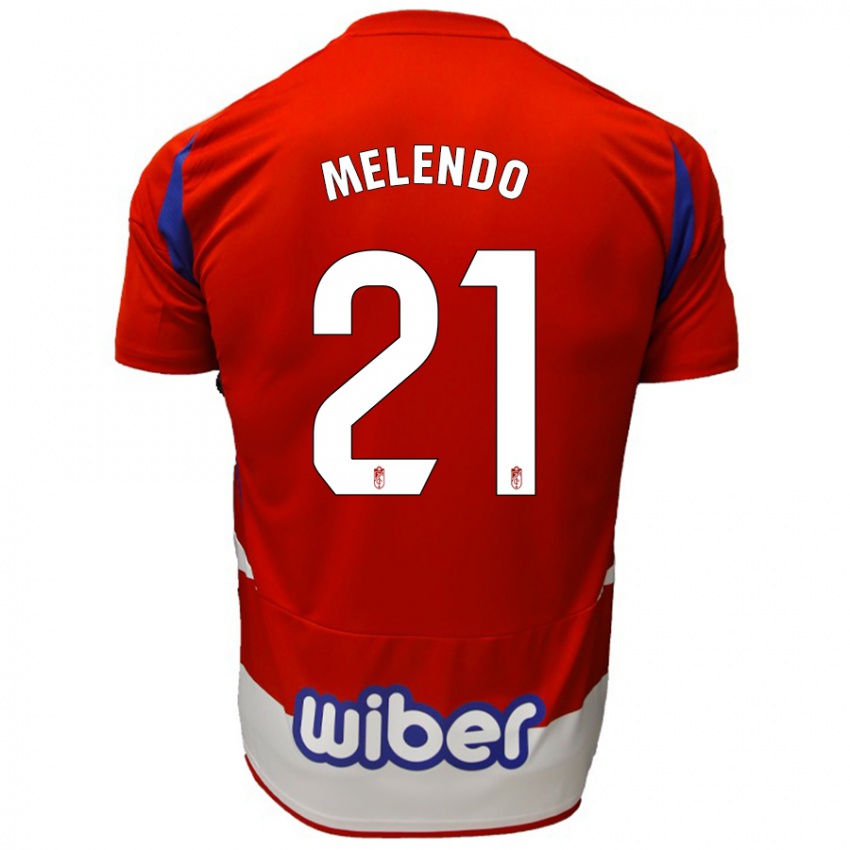 Dames Óscar Melendo #21 Rood Wit Blauw Thuisshirt Thuistenue 2024/25 T-Shirt