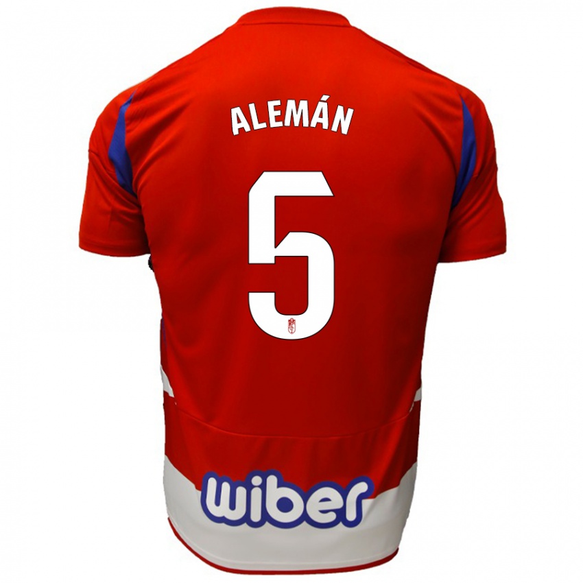 Dames Carlos Alemán #5 Rood Wit Blauw Thuisshirt Thuistenue 2024/25 T-Shirt