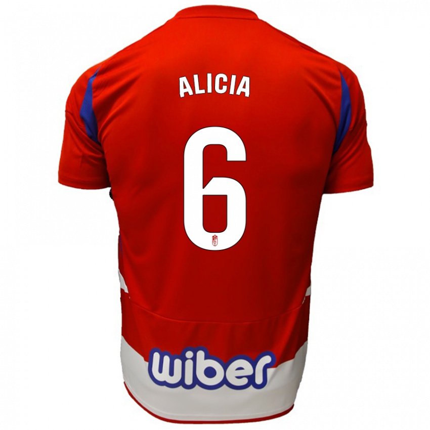 Dames Alicia #6 Rood Wit Blauw Thuisshirt Thuistenue 2024/25 T-Shirt