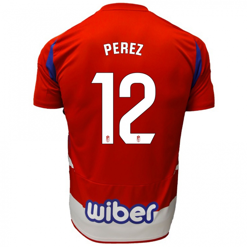 Dames Alba Pérez #12 Rood Wit Blauw Thuisshirt Thuistenue 2024/25 T-Shirt