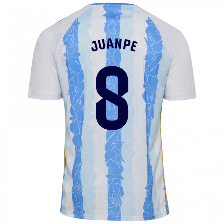 Dames Juanpe #8 Wit Blauw Thuisshirt Thuistenue 2024/25 T-Shirt