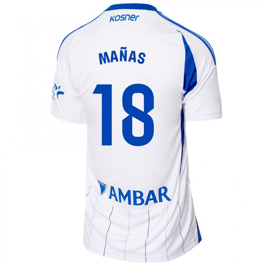 Dames Aitor Mañas #18 Rood Wit Thuisshirt Thuistenue 2024/25 T-Shirt