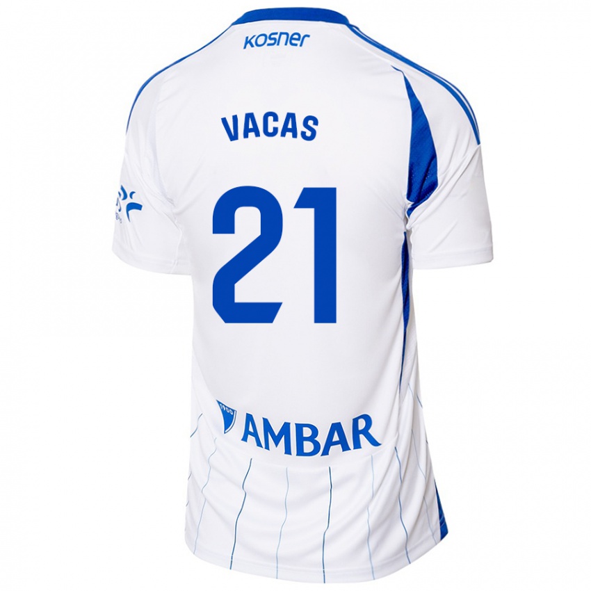 Dames Óscar Vacas #21 Rood Wit Thuisshirt Thuistenue 2024/25 T-Shirt