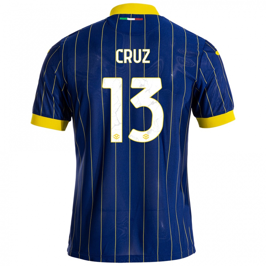 Dames Juan Manuel Cruz #13 Blauw Geel Thuisshirt Thuistenue 2024/25 T-Shirt