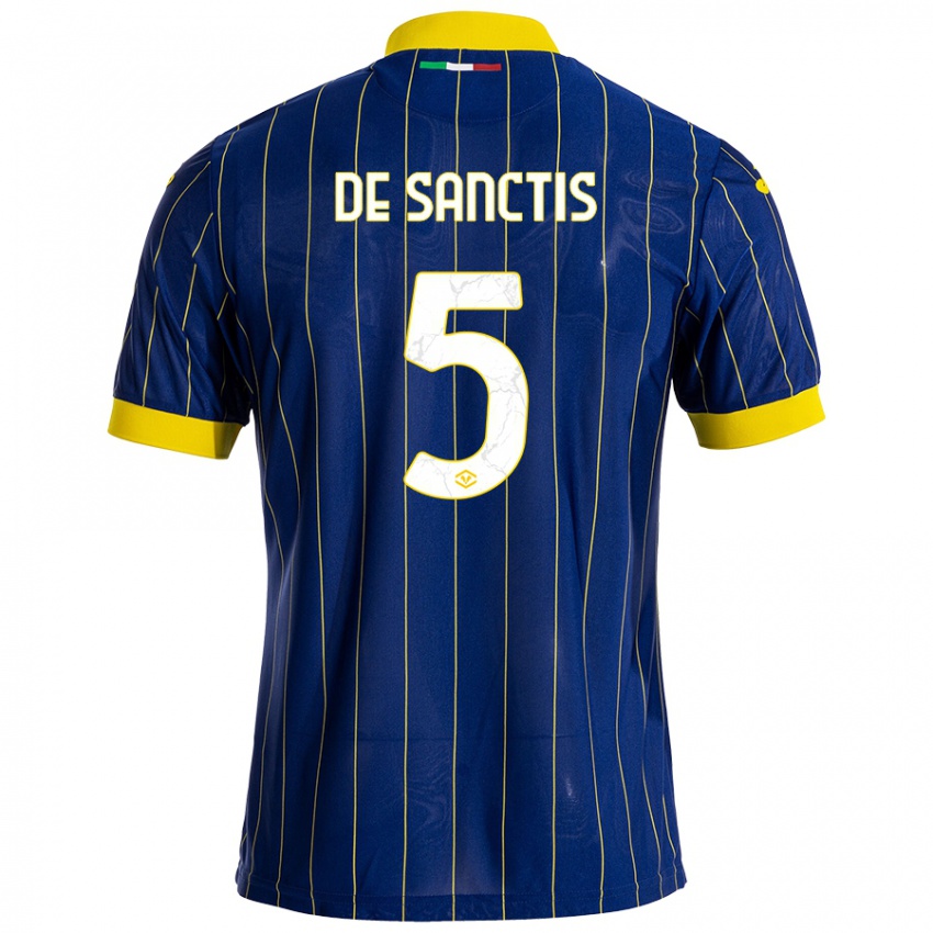 Dames Aurora De Sanctis #5 Blauw Geel Thuisshirt Thuistenue 2024/25 T-Shirt