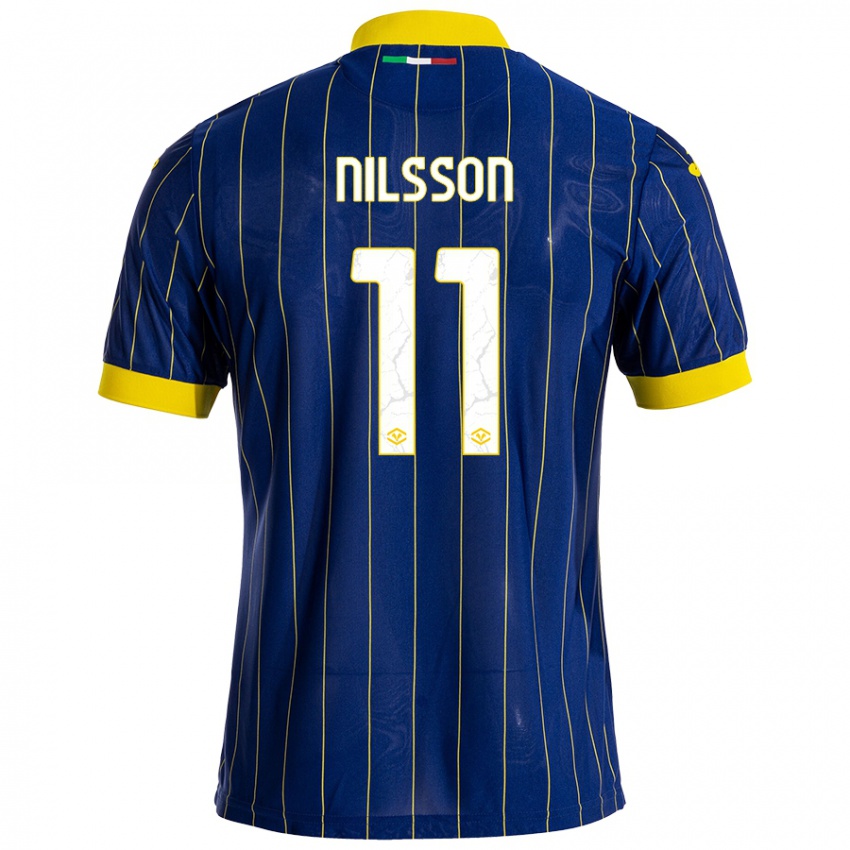 Dames Sara Nilsson #11 Blauw Geel Thuisshirt Thuistenue 2024/25 T-Shirt