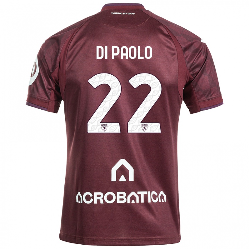 Dames Sebastiano Di Paolo #22 Kastanjebruin Wit Thuisshirt Thuistenue 2024/25 T-Shirt