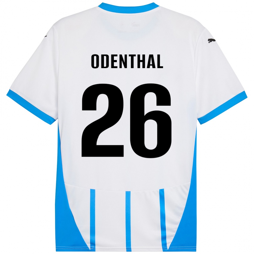 Dames Cas Odenthal #26 Wit Blauw Uitshirt Uittenue 2024/25 T-Shirt