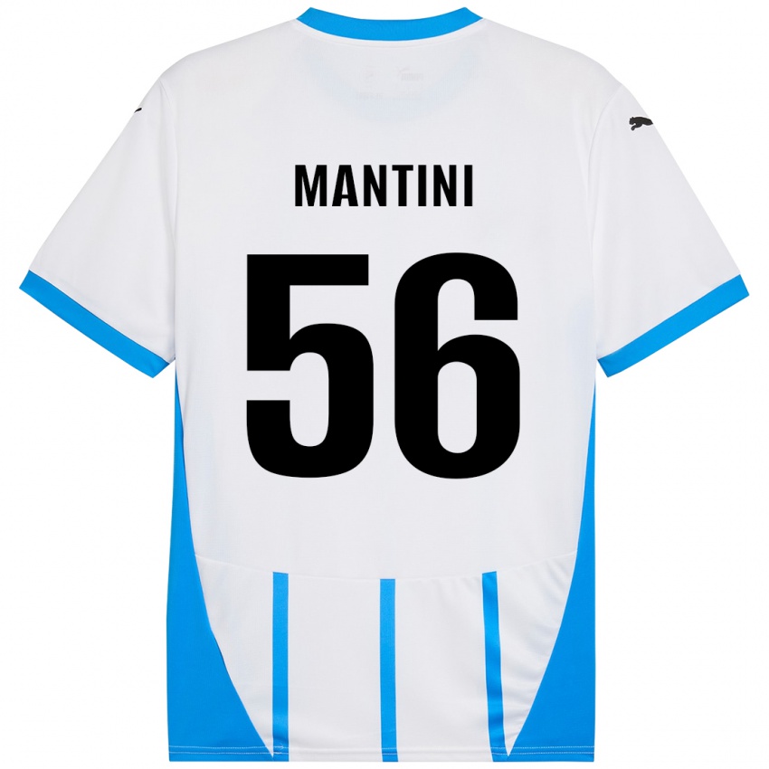 Dames Raffaele Mantini #56 Wit Blauw Uitshirt Uittenue 2024/25 T-Shirt