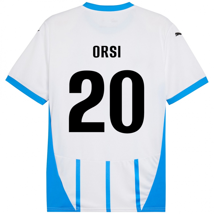 Dames Benedetta Orsi #20 Wit Blauw Uitshirt Uittenue 2024/25 T-Shirt