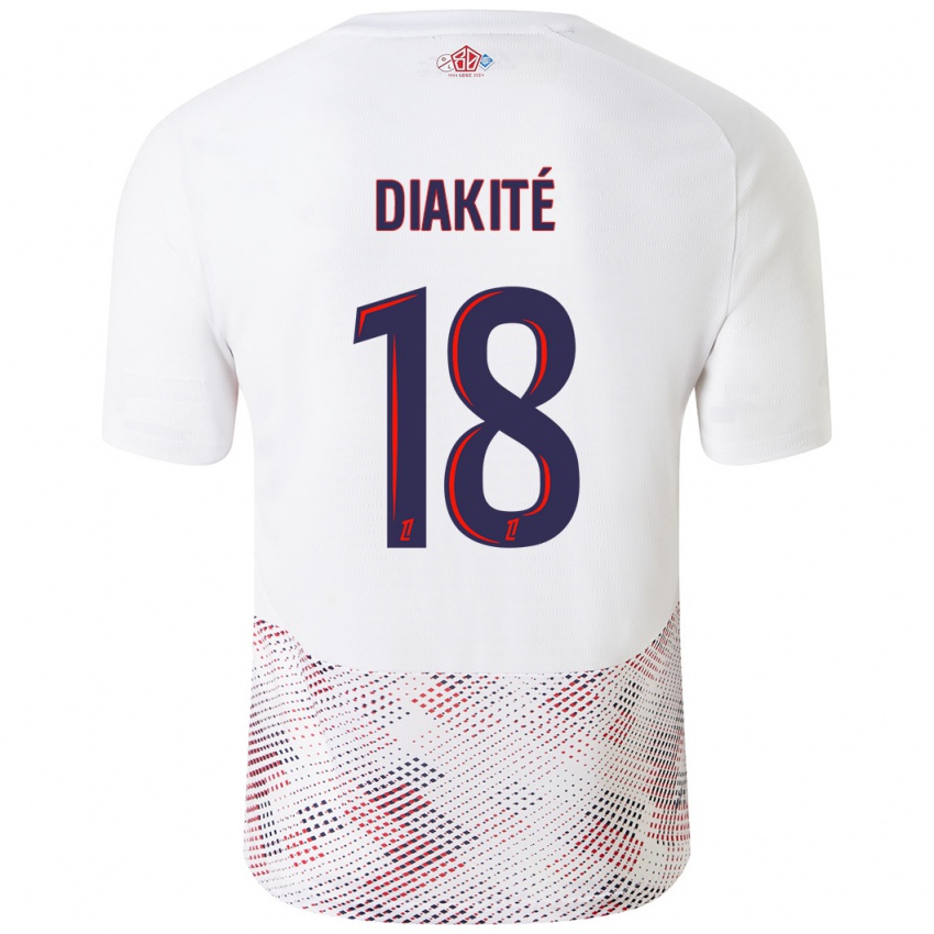 Dames Bafode Diakite #18 Wit Koningsblauw Uitshirt Uittenue 2024/25 T-Shirt