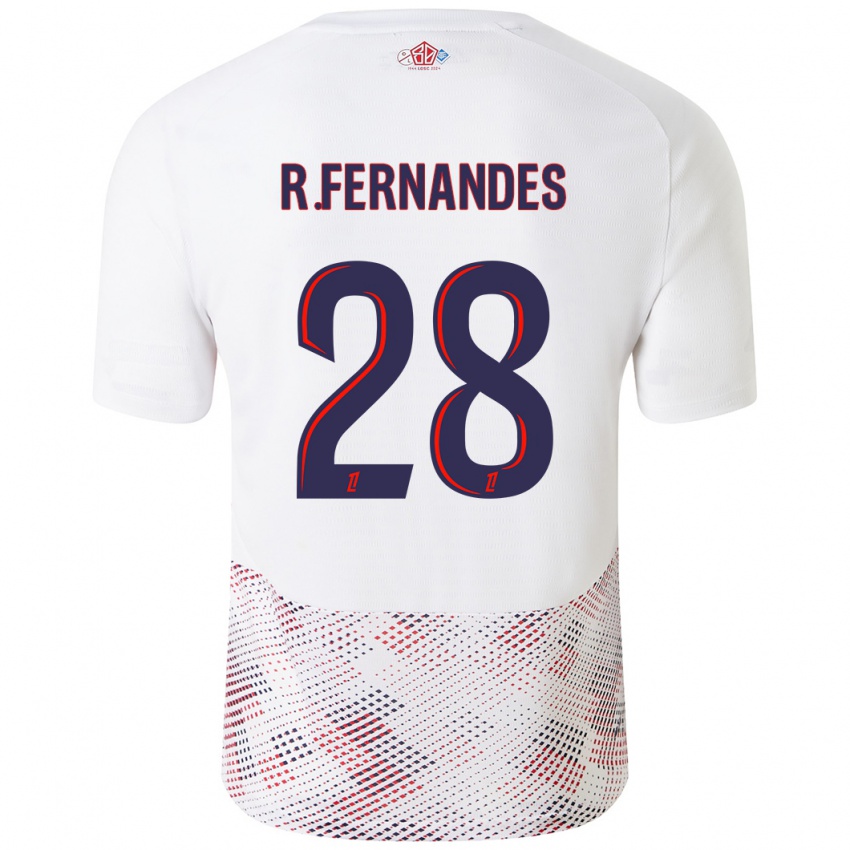 Dames Rafael Fernandes #28 Wit Koningsblauw Uitshirt Uittenue 2024/25 T-Shirt