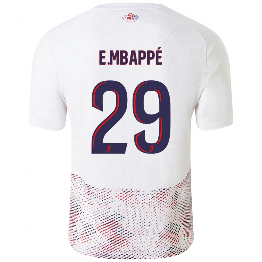 Dames Ethan Mbappe #29 Wit Koningsblauw Uitshirt Uittenue 2024/25 T-Shirt