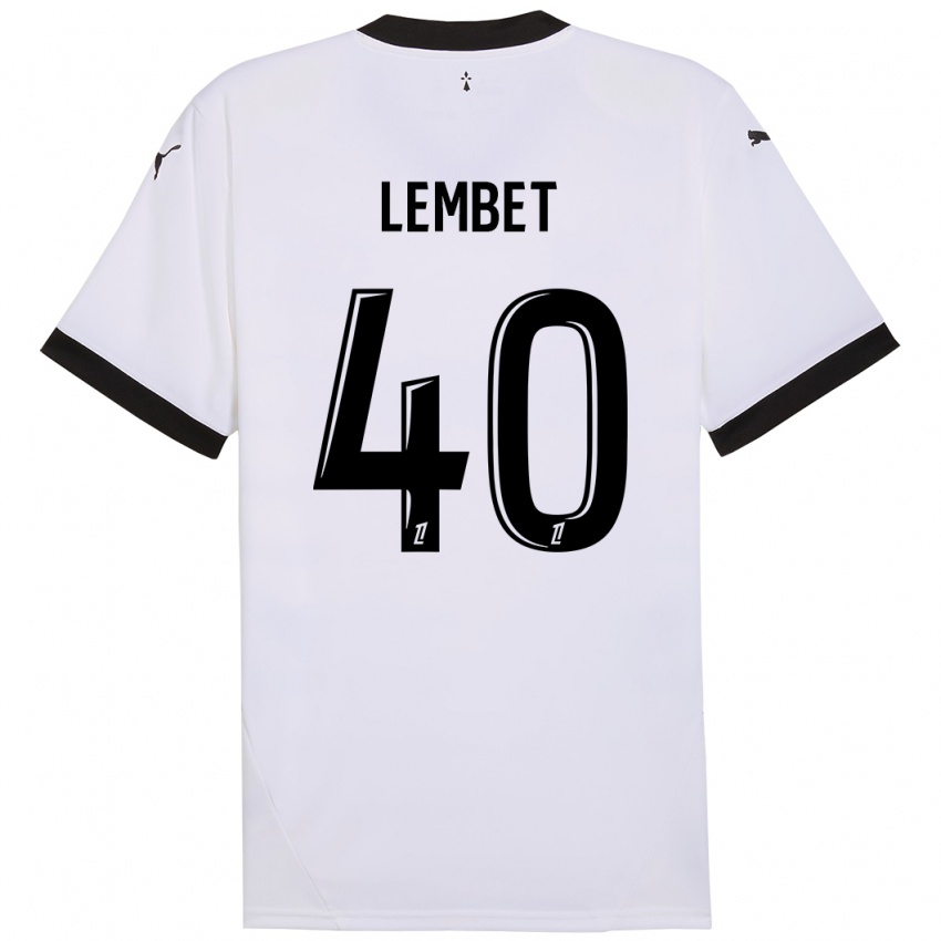 Dames Geoffrey Lembet #40 Wit Zwart Uitshirt Uittenue 2024/25 T-Shirt