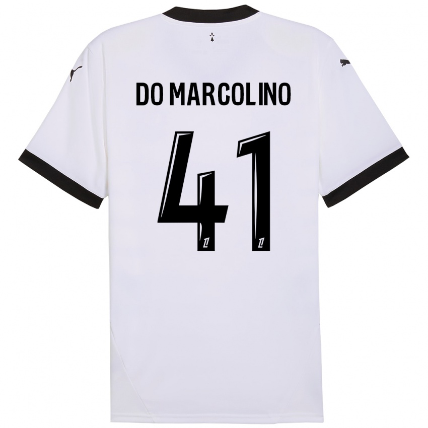 Dames Alan Do Marcolino #41 Wit Zwart Uitshirt Uittenue 2024/25 T-Shirt