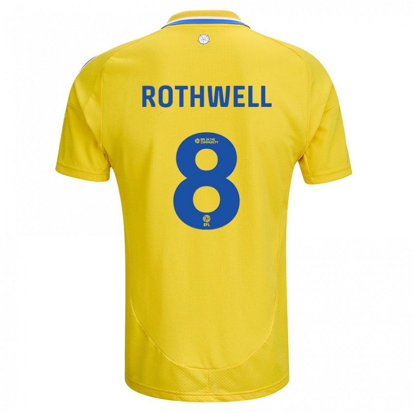 Dames Joe Rothwell #8 Geel Blauw Uitshirt Uittenue 2024/25 T-Shirt