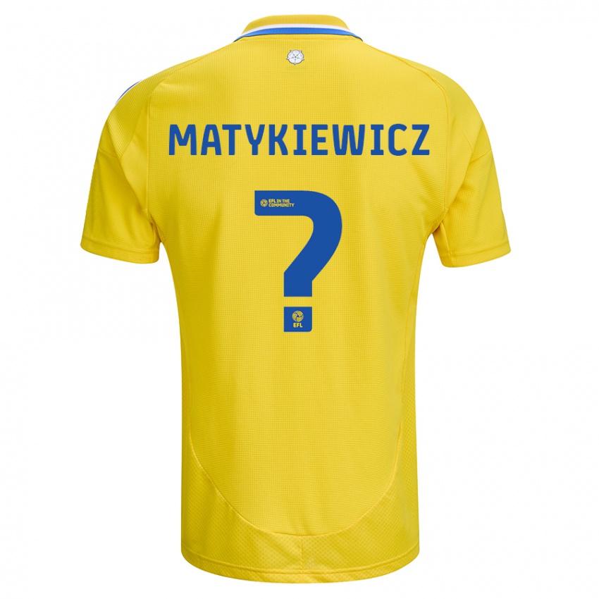 Dames Luke Matykiewicz #0 Geel Blauw Uitshirt Uittenue 2024/25 T-Shirt