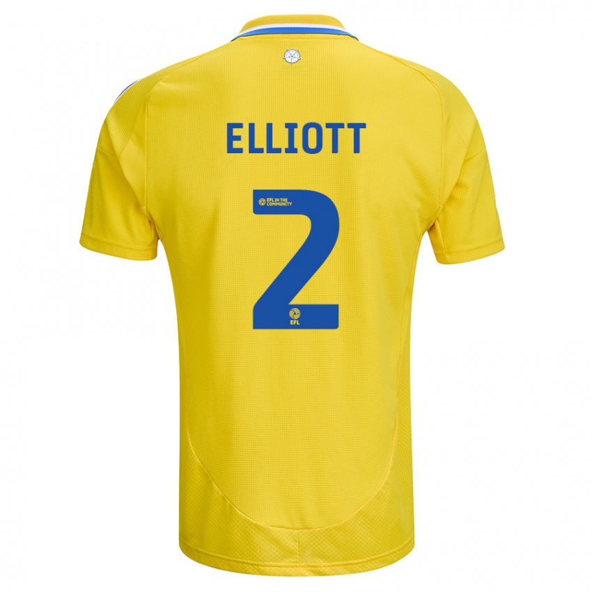 Dames Izzy Elliott #2 Geel Blauw Uitshirt Uittenue 2024/25 T-Shirt