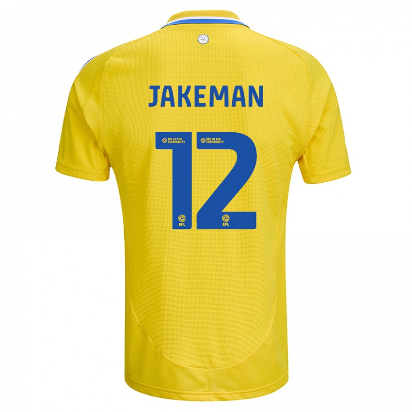 Dames Harriet Jakeman #12 Geel Blauw Uitshirt Uittenue 2024/25 T-Shirt