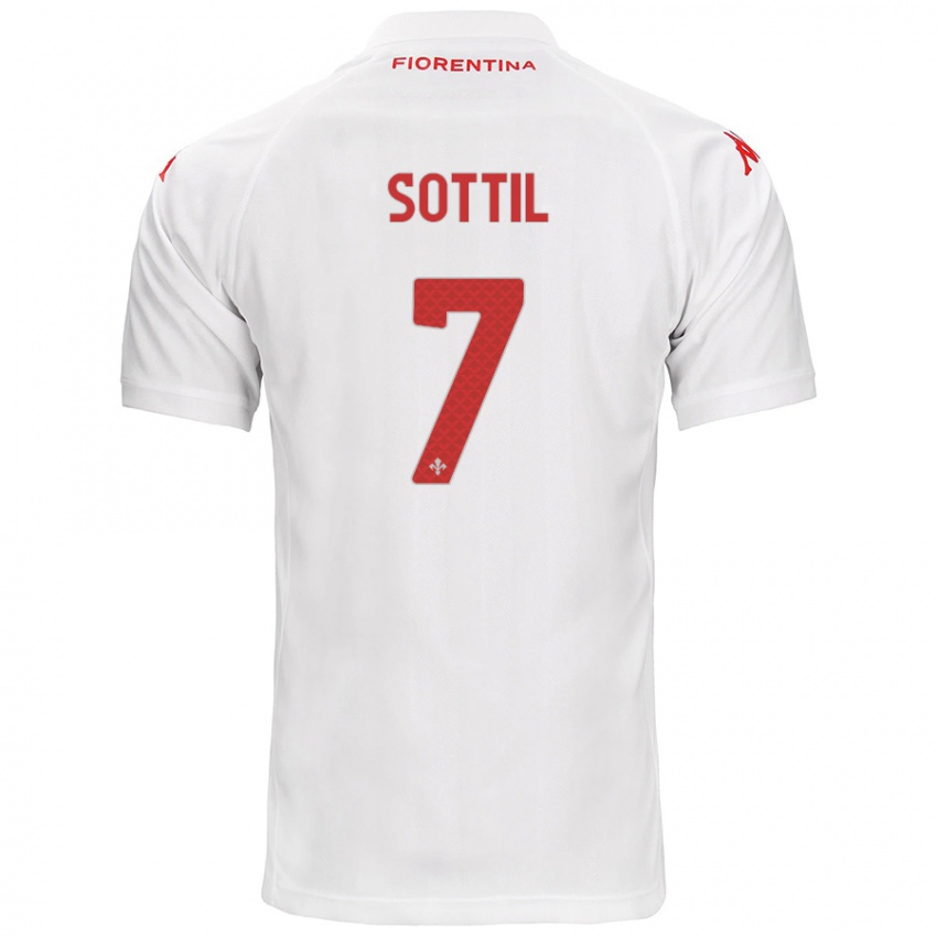 Dames Riccardo Sottil #7 Wit Uitshirt Uittenue 2024/25 T-Shirt