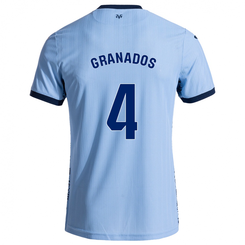 Dames Carlos Granados #4 Hemelsblauw Uitshirt Uittenue 2024/25 T-Shirt