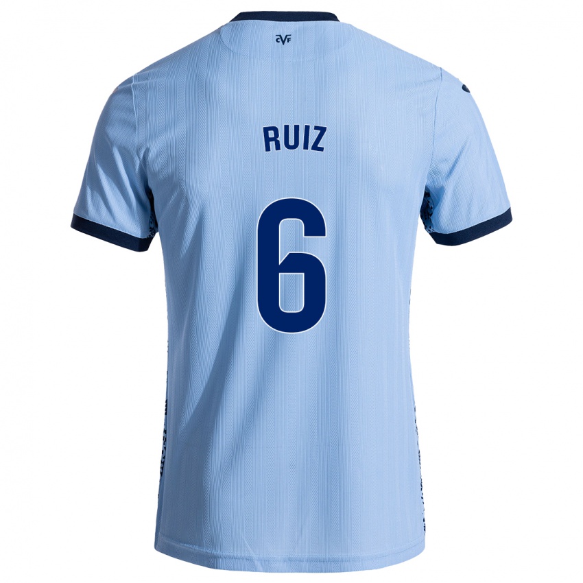 Dames Joan Ruiz #6 Hemelsblauw Uitshirt Uittenue 2024/25 T-Shirt