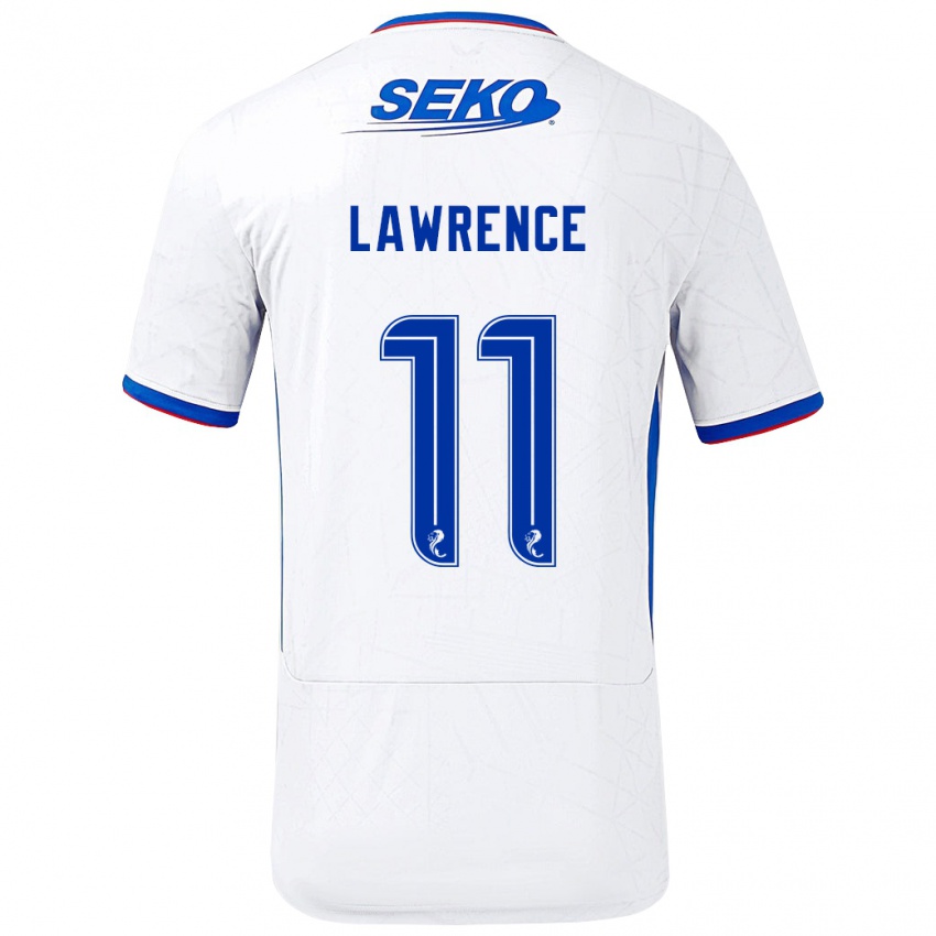 Dames Tom Lawrence #11 Wit Blauw Uitshirt Uittenue 2024/25 T-Shirt