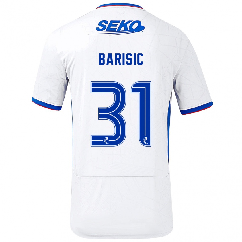 Dames Borna Barisic #31 Wit Blauw Uitshirt Uittenue 2024/25 T-Shirt