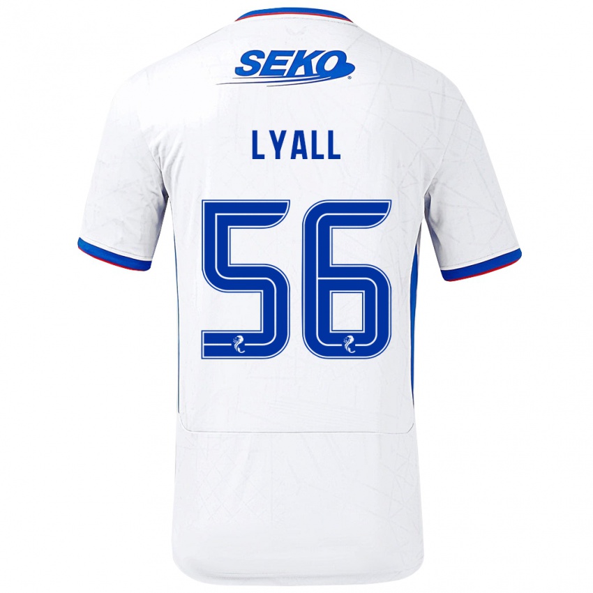 Dames Arron Lyall #56 Wit Blauw Uitshirt Uittenue 2024/25 T-Shirt